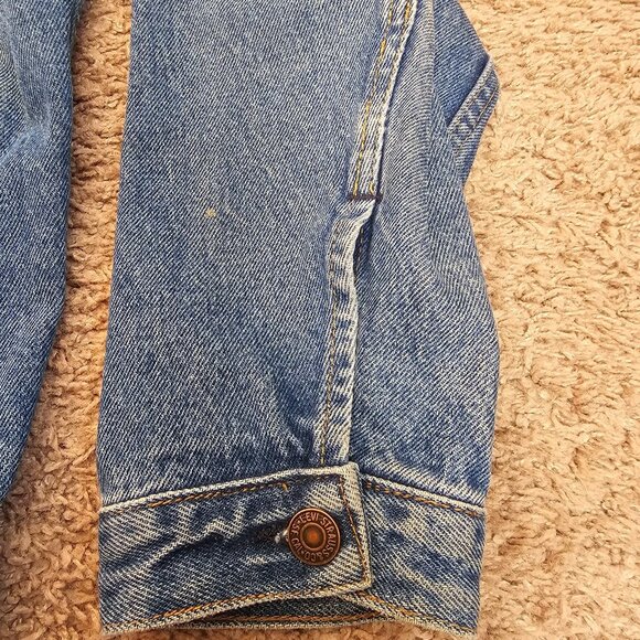 Vtg Levis Jean Jacket 70503-02 XL Britain Hard Rock London Denim Trucker 80s 90s - Picture 9 of 13